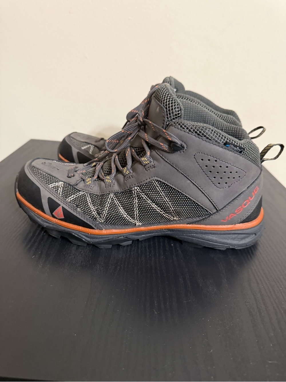 Vasque Monolith Boots Mens 10.5M Gray Orange Hiking UltraDry Waterproof 7344 - Picture 4 of 7